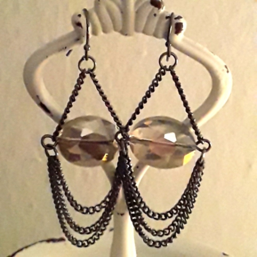 🥰 5/$25 - Gunmetal Chain Dangle Earrings